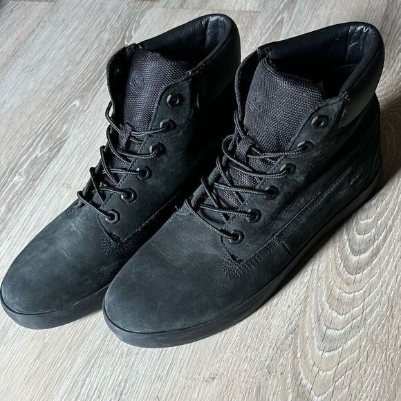 Timberland High Top Sneaker Black Numbuck Suede Leather Londyn 10 Non Slip 10 - Picture 4 of 12